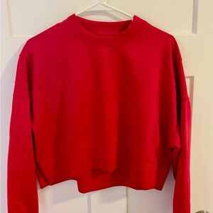 Abercrombie & Fitch YPB Red neoKNIT Cropped Sweatshirt